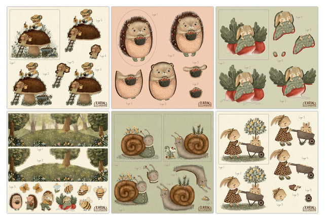 Craft Consortium - Amongst The Hedgerow - 3D Decoupage 8"X8" Pad 18/Pkg