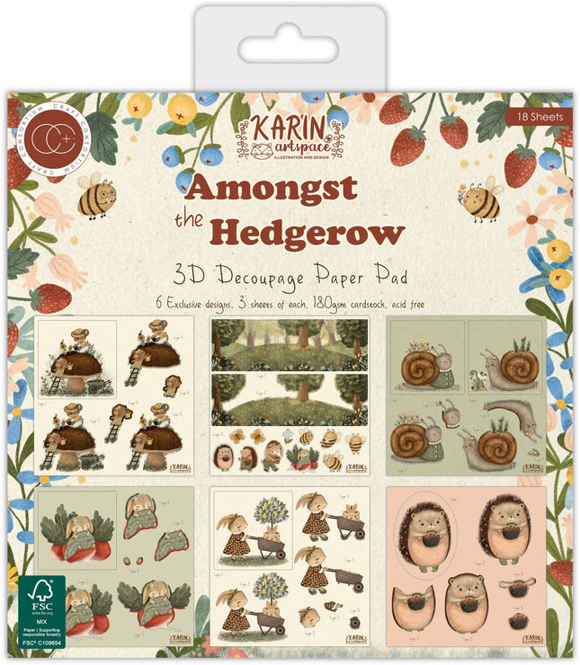 Craft Consortium - Amongst The Hedgerow - 3D Decoupage 8"X8" Pad 18/Pkg