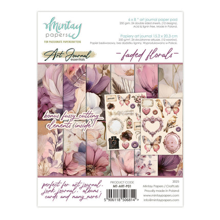 Mintay - 6 x 8 Art Journal Paper Pad - Faded Florals