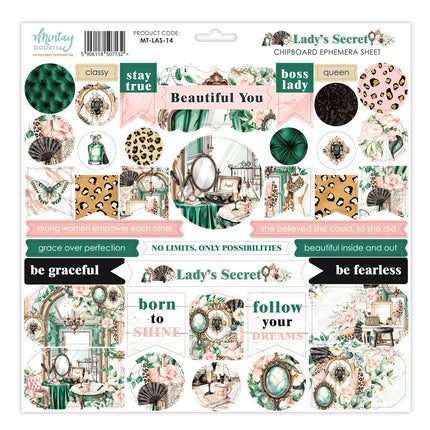 Mintay - Lady's Secret - Chipboard Ephemera Sheet