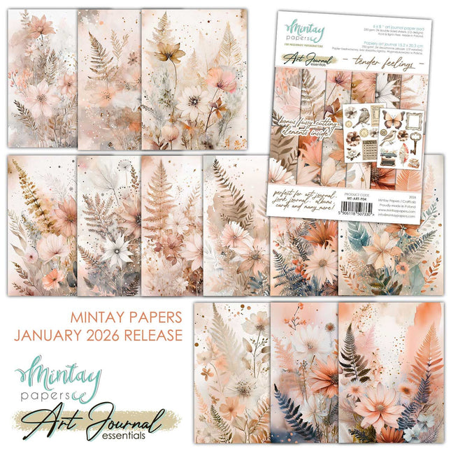 Mintay - 6 x 8 Art Journal Paper Pad - Tender Feelings