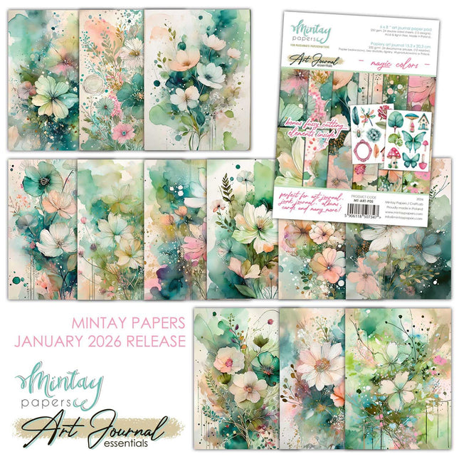 Mintay - 6 x 8 Art Journal Paper Pad - Magic Colours