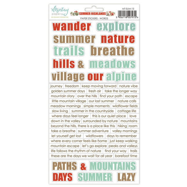 Mintay - Summer Highland - Stickers - Words