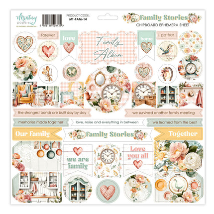 Mintay - Family Stories - Chipboard Ephemera Sheet