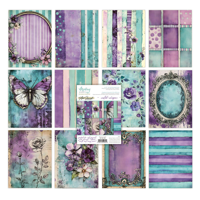 Mintay - 6 x 8 Art Journal Paper Pad - Violet Whispers