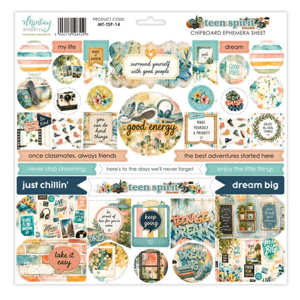 Mintay - Teen Spirit - Chipboard Ephemera Sheet