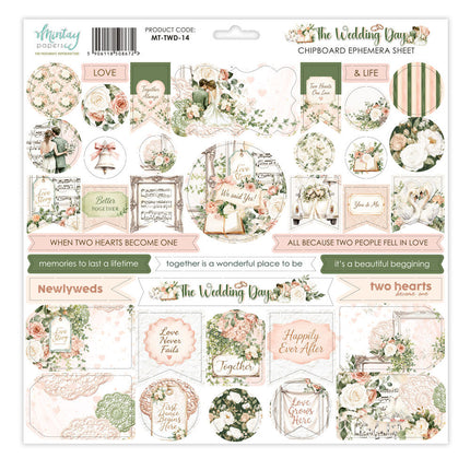Mintay - The Wedding Day - Chipboard Ephemera Sheet