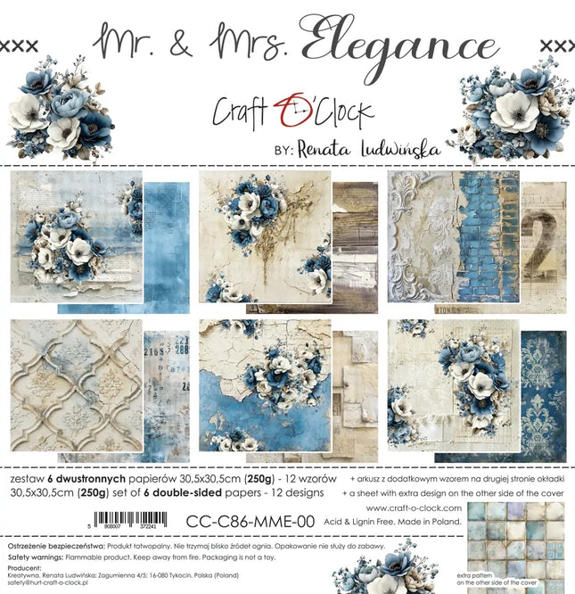 Craft O'Clock - Mr & Mrs Elegance - 12x12 Collection Pack