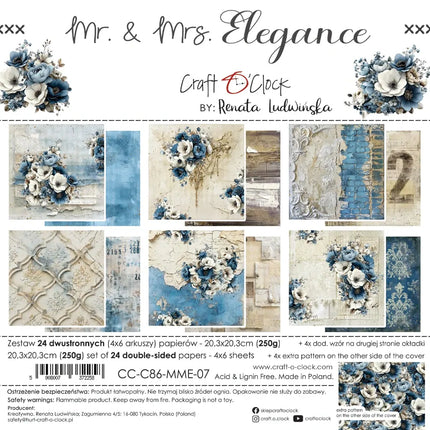 Craft O'Clock - Mr & Mrs Elegance - 8x8 MIXED Collection Pack