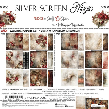 Craft O'Clock - Silver Screen - 8x8 MIXED Collection Pack