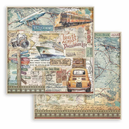 Stamperia - Art of Travelling - 8x8 Paper Pad
