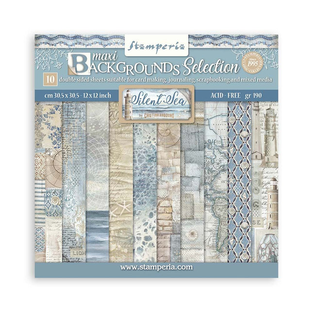 Stamperia - Silent Sea Backgrounds - 12x12 Paper Pad