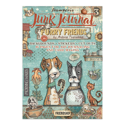 Stamperia - Furry Friends - Junk journal stickers, cut-outs, backgrounds