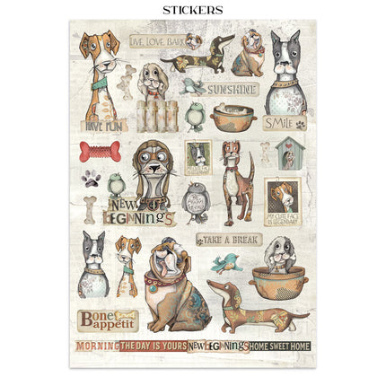 Stamperia - Furry Friends - Junk journal stickers, cut-outs, backgrounds