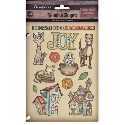Stamperia - Furry Friends - A5 Wooden Shapes