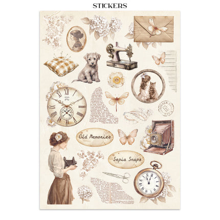 Stamperia - Quiet Days - Junk journal stickers, cut-outs, backgrounds