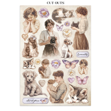Stamperia - Quiet Days - Junk journal stickers, cut-outs, backgrounds