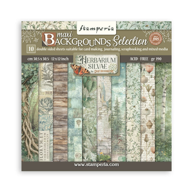 Stamperia - Herbarium Silvae Backgrounds - 12x12 Paper Pad
