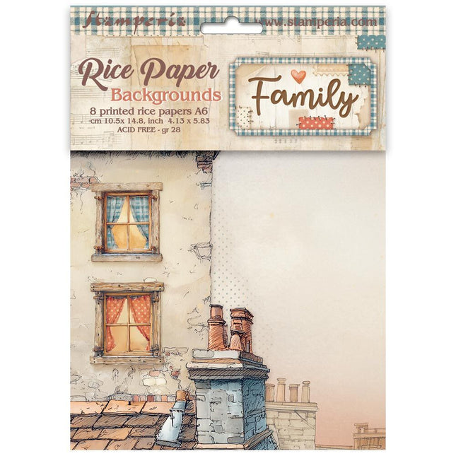 Stamperia - Family - Background Rice paper A6 8 sheets