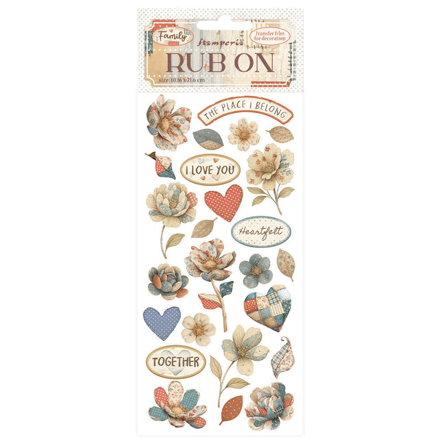 Stamperia - Family - Patchwork Flowers Rub On