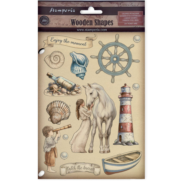 Stamperia - Silent Sea Colored - A5 Wooden Shapes