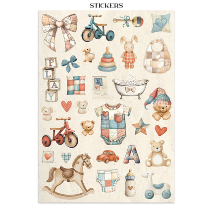Stamperia - Baby - Junk journal stickers, cut-outs, backgrounds
