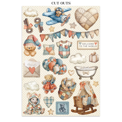Stamperia - Baby - Junk journal stickers, cut-outs, backgrounds