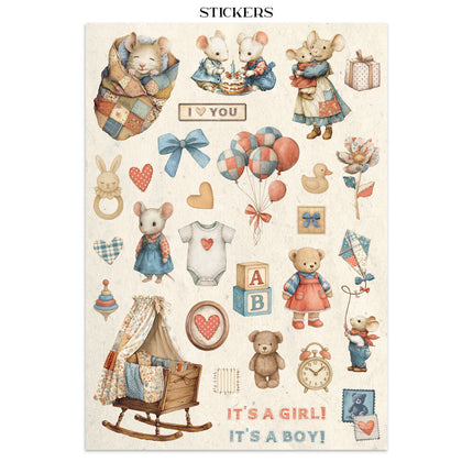 Stamperia - Baby - Junk journal stickers, cut-outs, backgrounds