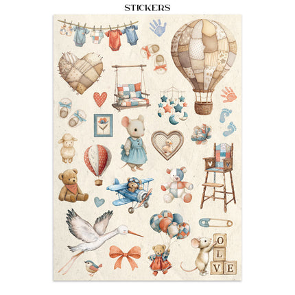 Stamperia - Baby - Junk journal stickers, cut-outs, backgrounds