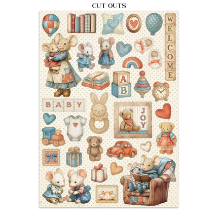 Stamperia - Baby - Junk journal stickers, cut-outs, backgrounds