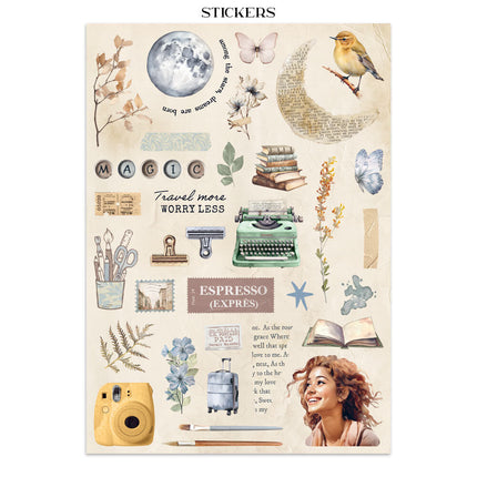 Stamperia - Secret Diary - Junk journal stickers, cut-outs, backgrounds