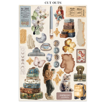 Stamperia - Secret Diary - Junk journal stickers, cut-outs, backgrounds