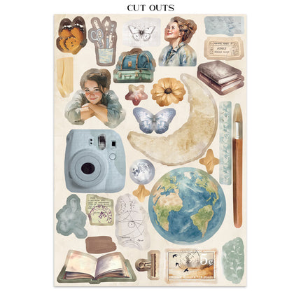 Stamperia - Secret Diary - Junk journal stickers, cut-outs, backgrounds