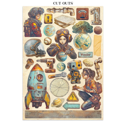 Stamperia - A New Beginning - Junk journal stickers, cut-outs, backgrounds