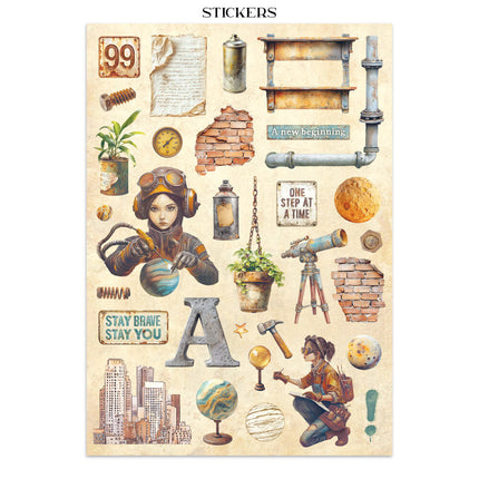 Stamperia - A New Beginning - Junk journal stickers, cut-outs, backgrounds