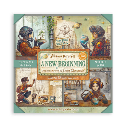 Stamperia - A New Beginning - Maxi 8x8 Paper Pad