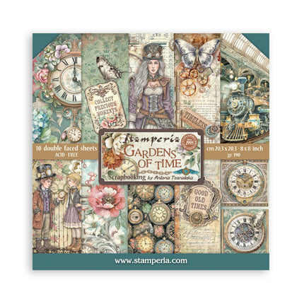 Stamperia - Gardens of Time - 8x8 Paper Pad