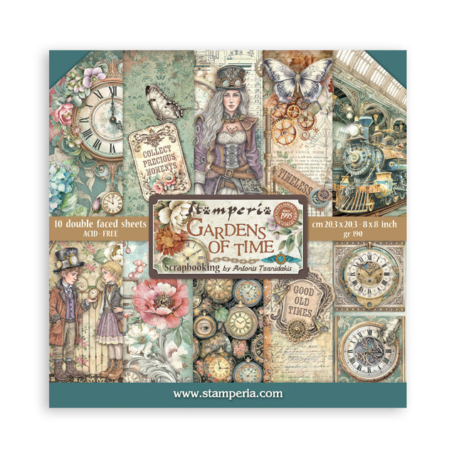 Stamperia - Gardens of Time - 8x8 Paper Pad