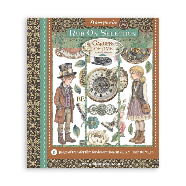 Stamperia - Gardens of Time - Rub-On Selection - 6/Pkg