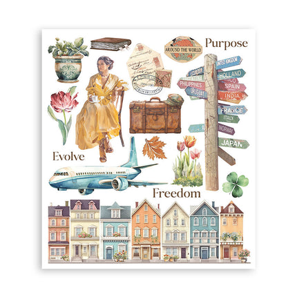 Stamperia - Art of Travelling - Rub-On Assortment- 6/Pkg