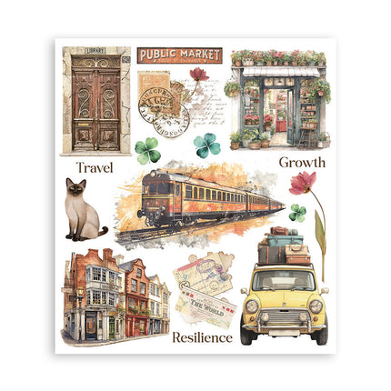 Stamperia - Art of Travelling - Rub-On Assortment- 6/Pkg