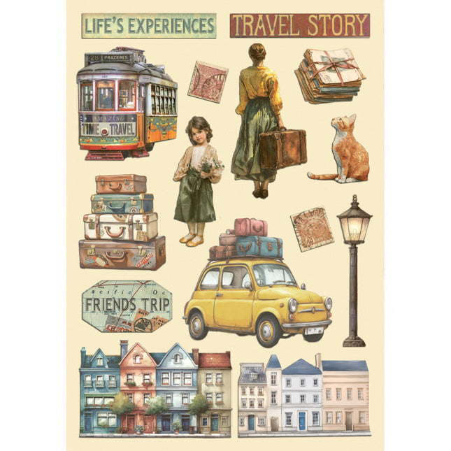Stamperia - Art of Travelling - A5 Wooden Shapes