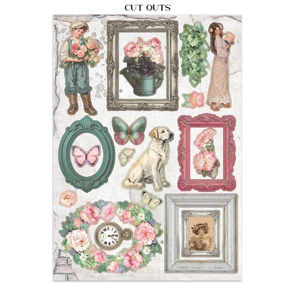 Stamperia - House of Roses - Junk journal stickers, cut-outs, backgrounds