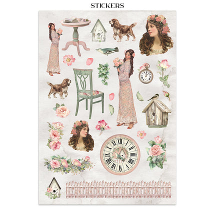 Stamperia - House of Roses - Junk journal stickers, cut-outs, backgrounds