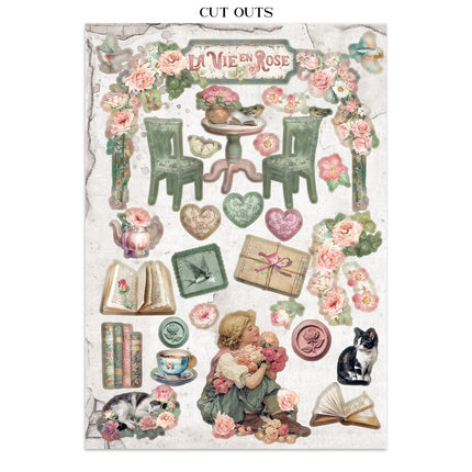 Stamperia - House of Roses - Junk journal stickers, cut-outs, backgrounds