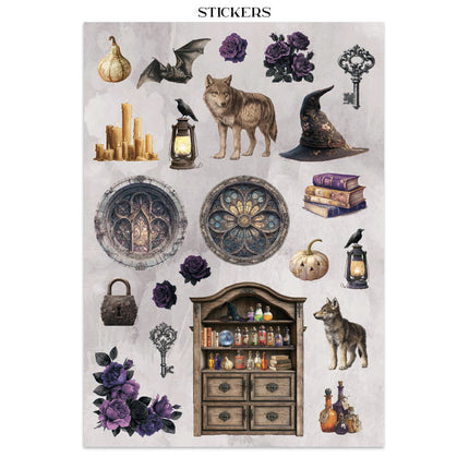 Stamperia - Halloween - Junk journal stickers, cut-outs, backgrounds