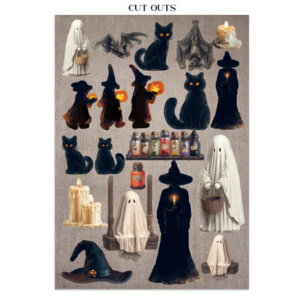 Stamperia - Halloween - Junk journal stickers, cut-outs, backgrounds