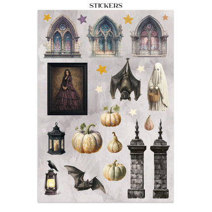 Stamperia - Halloween - Junk journal stickers, cut-outs, backgrounds