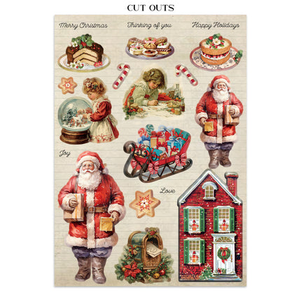 Stamperia - Classic Christmas - Junk journal stickers, cut-outs, backgrounds
