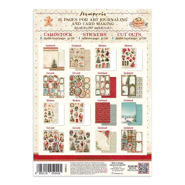 Stamperia - Classic Christmas - Junk journal stickers, cut-outs, backgrounds